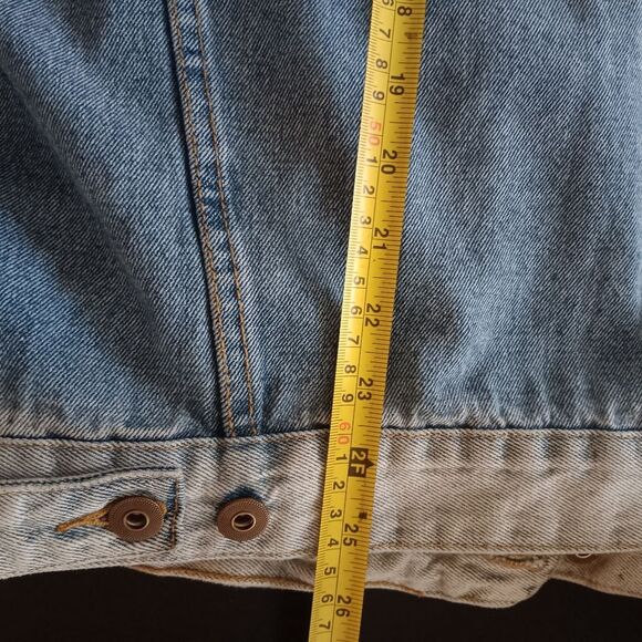 ASOS Australia Patches  Oversized Grunge Denim Jacket Size M Unisex - Picture 11 of 11